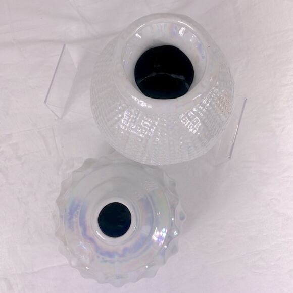 Set of Reflective Glossy Pearl Textured Vases Pottery Minimalist Neutral Decor - Picture 5 of 12